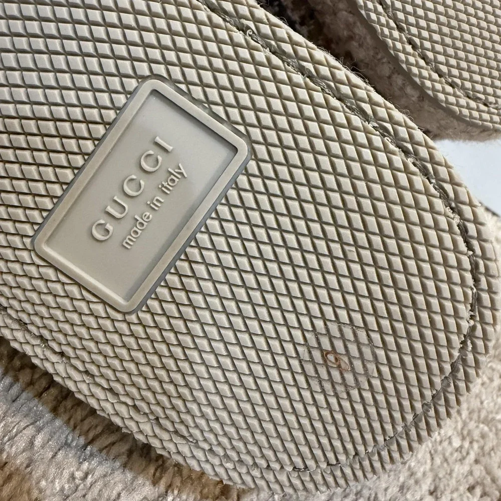 Gucci Fria WB Bit Moc Shoes Mens Size 9 Brown Houndstooth Slip On Espadrilles